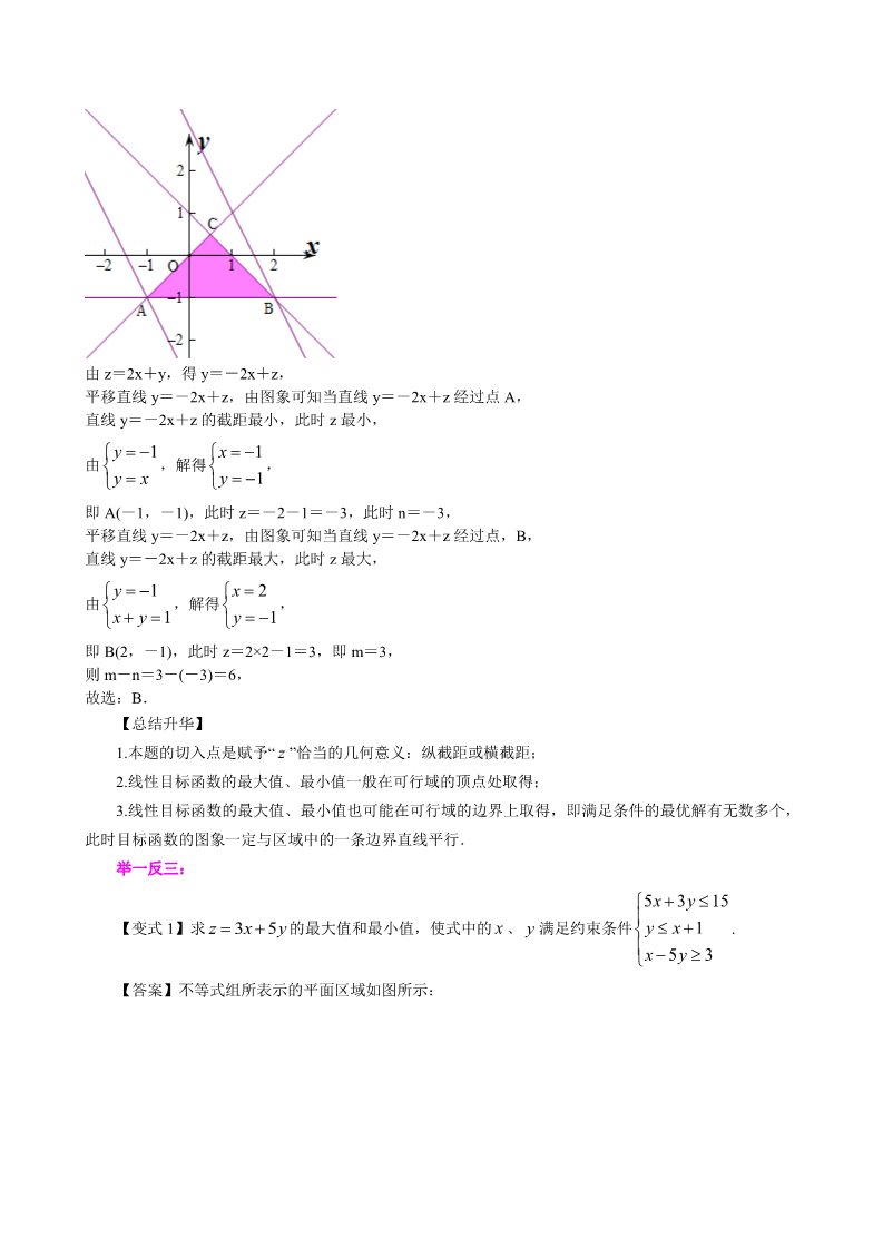 高中数学必修五知识讲解_简单的线性规划问题_基础第3页