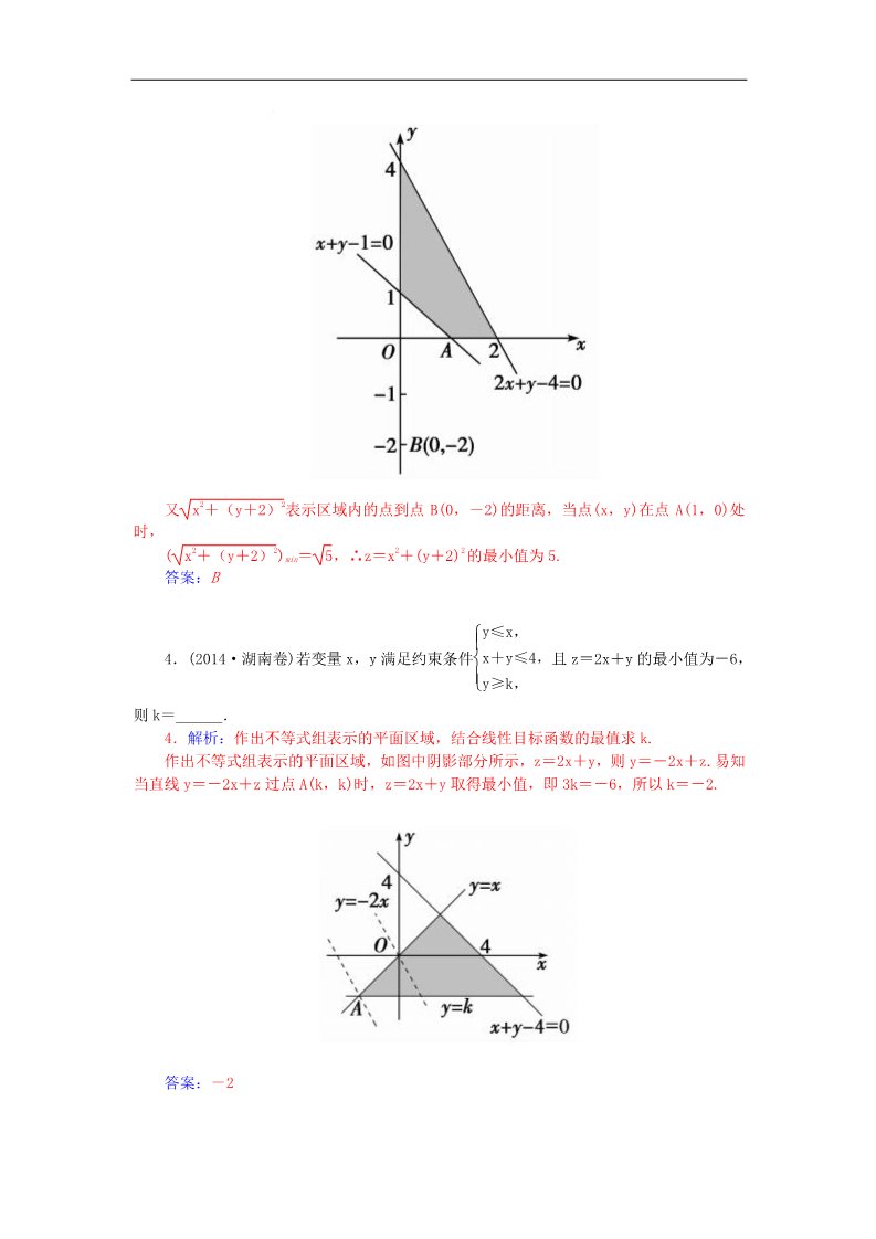 高中数学必修五3.3.2简单的线性规划问题练习 新人教A版必修5第5页