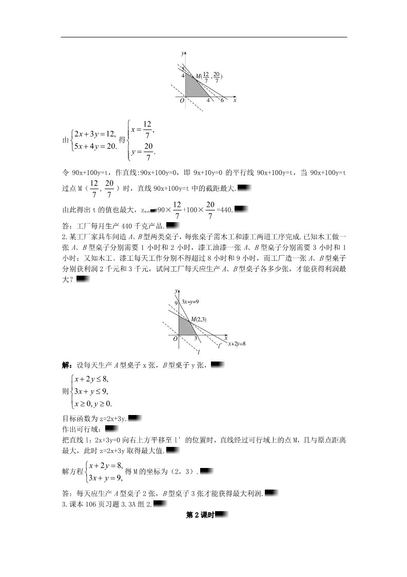 高中数学必修五3.3.2 简单线性规划问题）示范教案 新人教A版必修5第5页