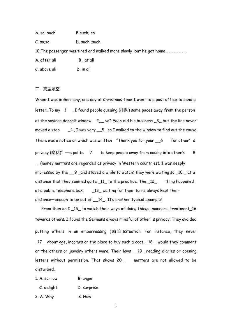 高中英语必修三（人教版）高中英语：Unit 2  Healthy  eating Using language（新人教必修3）第3页