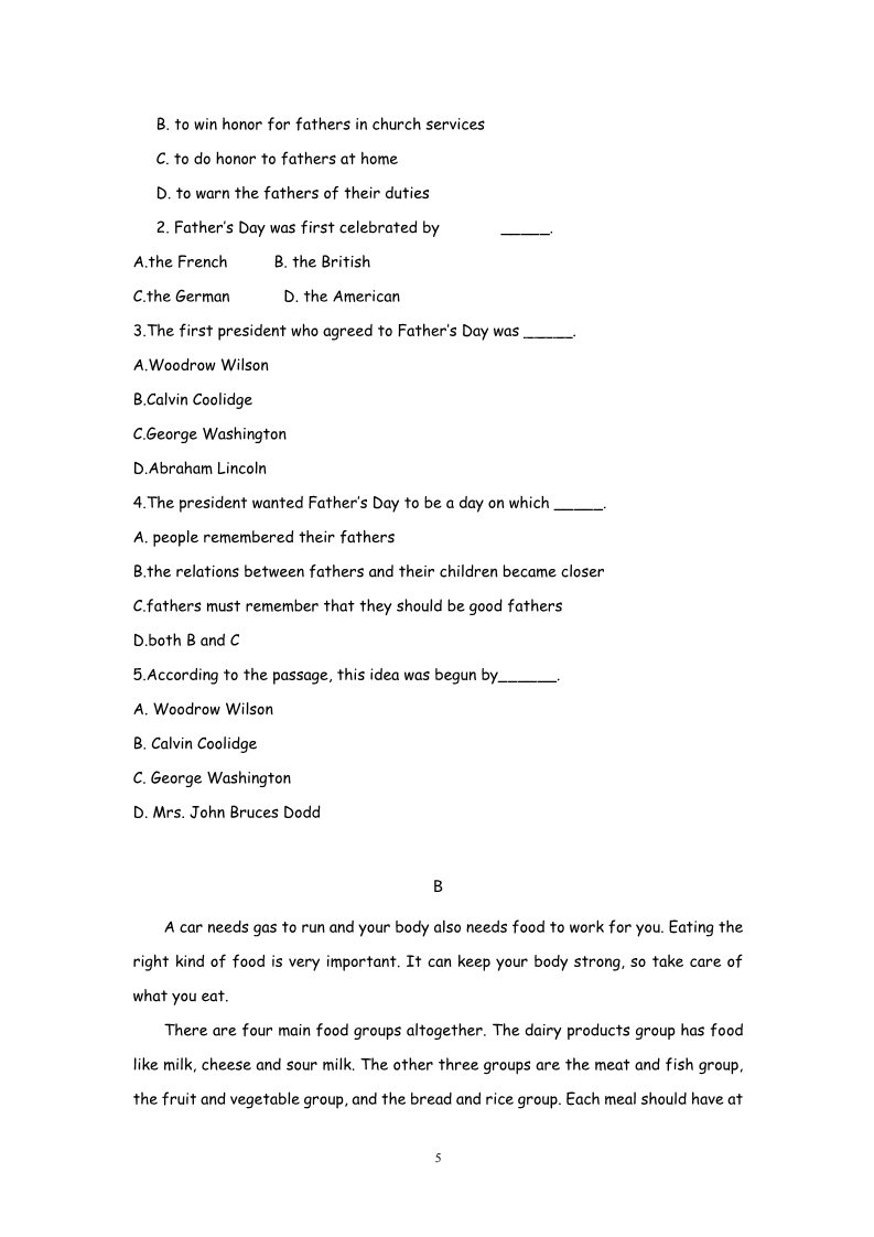 高中英语必修三（人教版）高中英语：Unit 2  Healthy  eating Grammar（新人教必修3）第5页