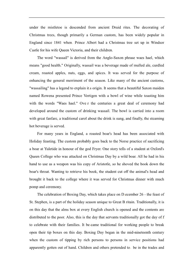 高中英语必修五（人教版）高中英语人教必修5素材：Christmas In BRITISH ISLES第2页