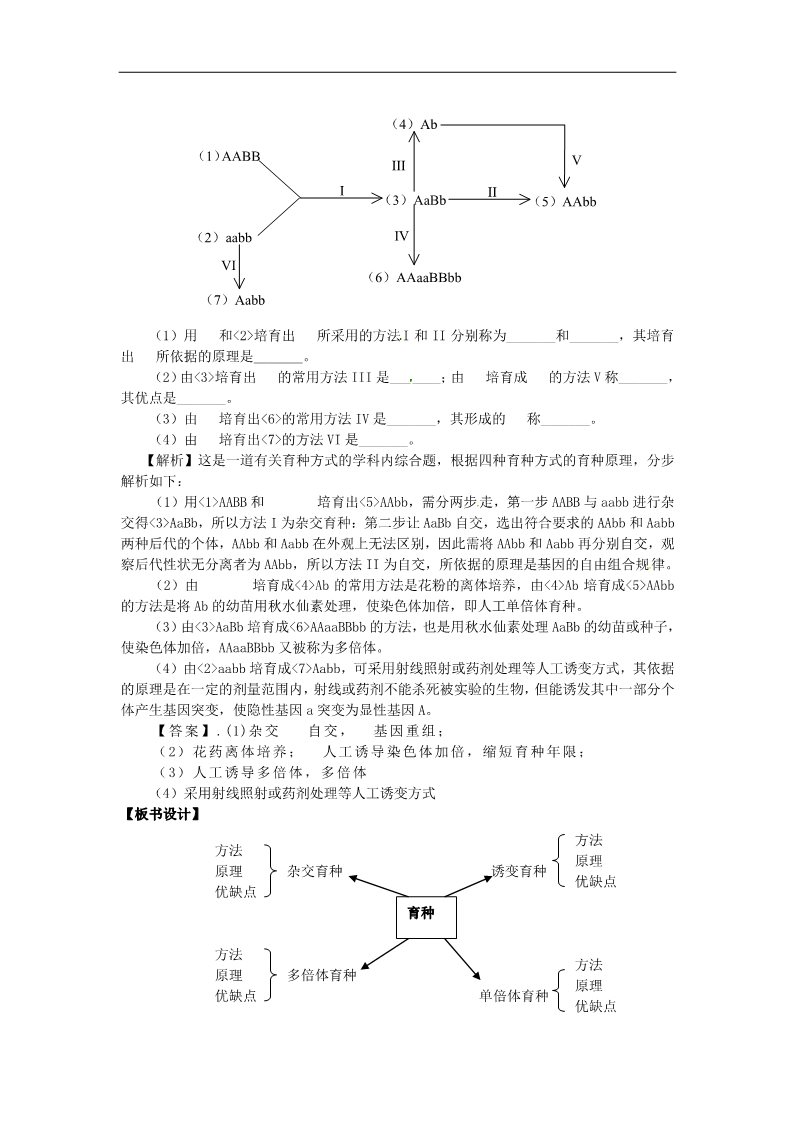 高中生物必修二人教高中生物必修2教案：第6章第1节　从杂交育种到诱变育种3第5页