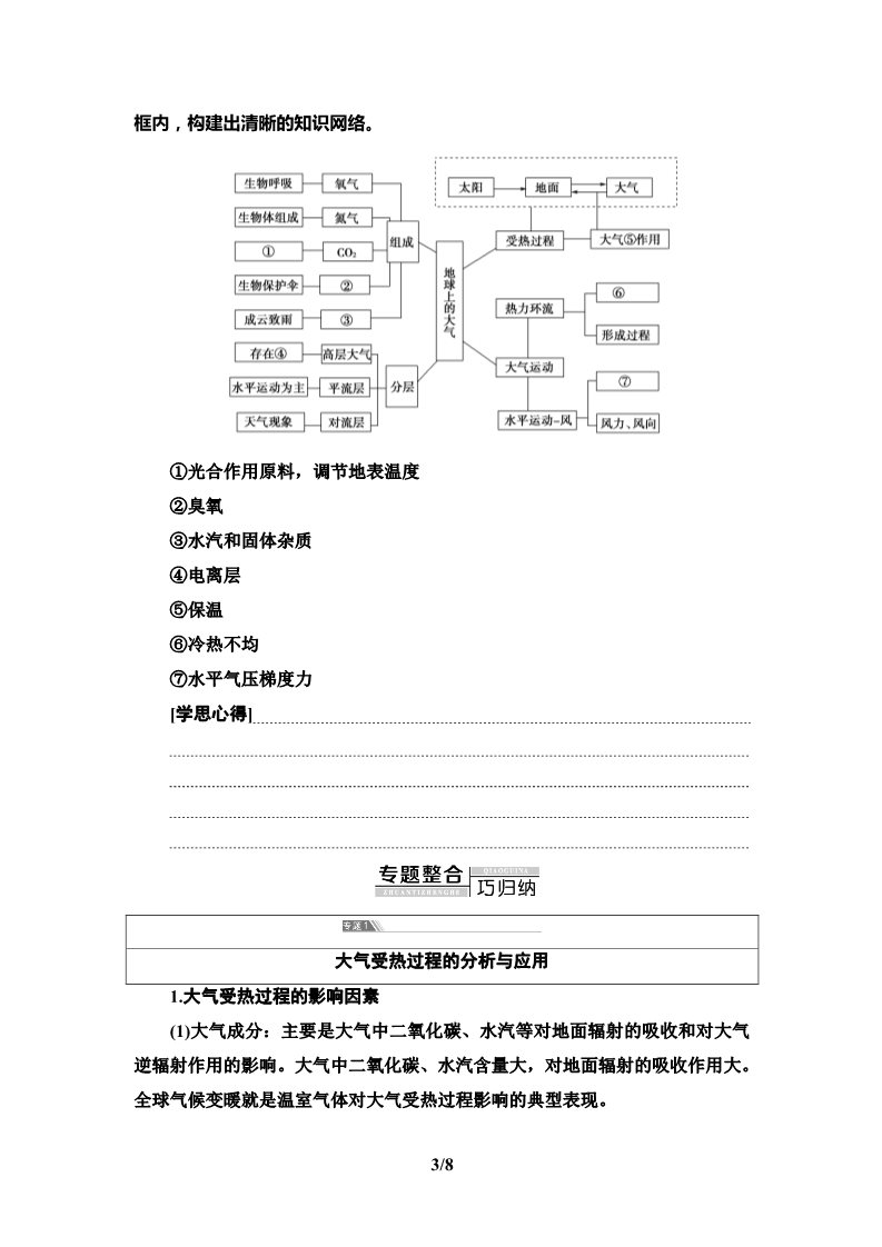 高中地理新版必修一册第2章　章末小结与测评第3页