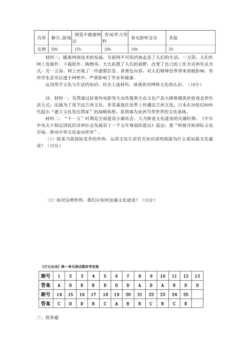 高中政治必修三第一单元复习练习题 新人教版必修3第5页