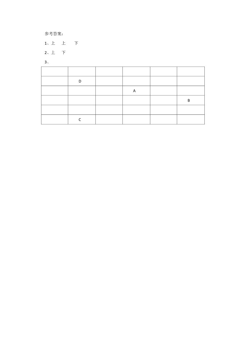 一年级上册数学(人教版）《上、下、前、后》同步练习2第3页