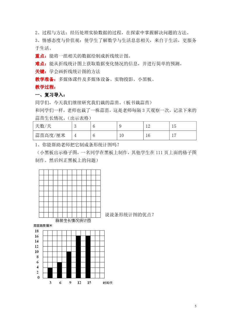 四年级下册数学（北师大）第六单元  数据的表示和分析第5页