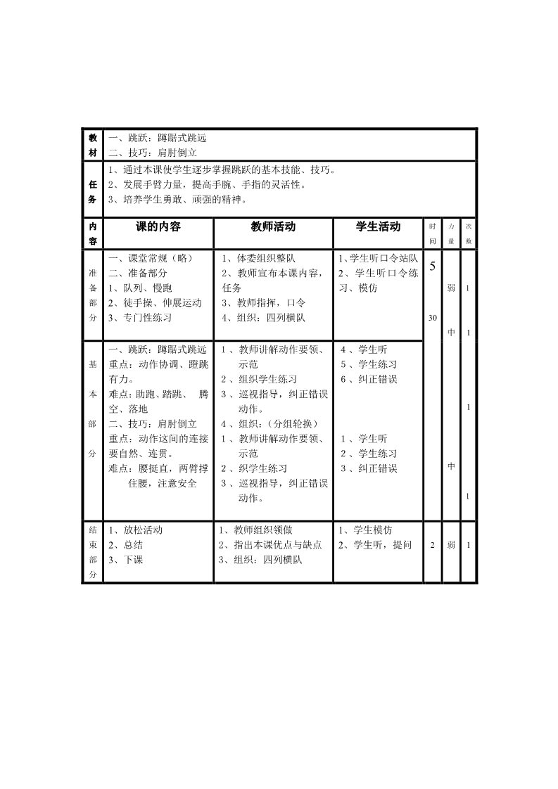 五年级上册体育与健康 5至6年级全一册小学体育五年级教案第4页