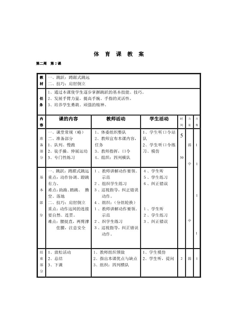 五年级上册体育与健康 5至6年级全一册人教版六年级上册体育全册教案(2)第4页