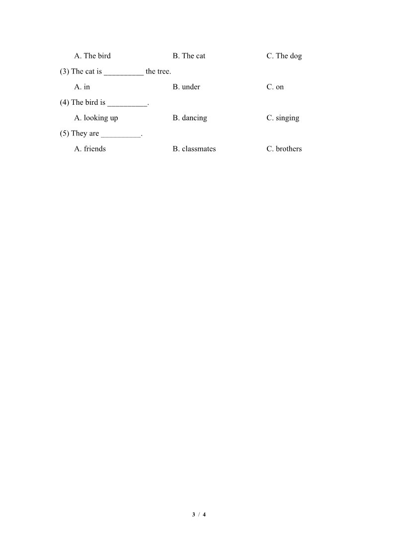五年级上册英语（科普版）Lesson12_单元测试卷第3页