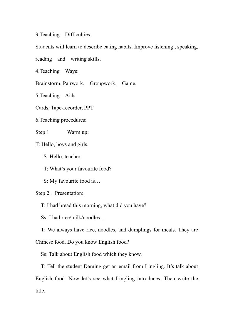 五年级下册英语（外研版三起点）外研版英语优质课Module3教案教学设计第3页