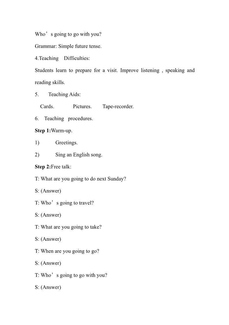 五年级下册英语（外研版三起点）外研版英语公开课Module10教学设计教案第4页