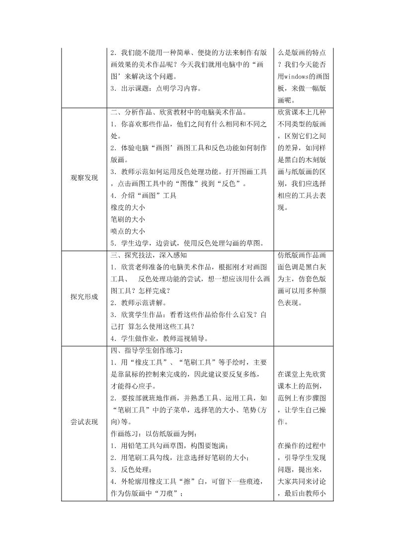 六年级上册美术《电脑美术-版画效果的图画》教案2第2页