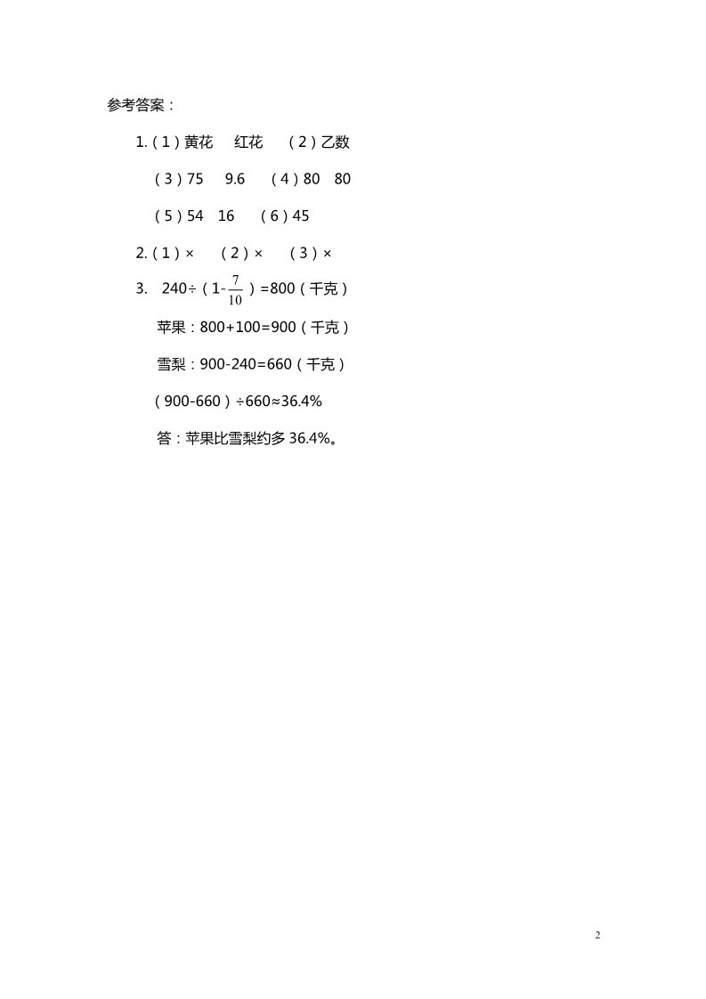 六年级上册数学(北师大版）第2课时 百分数的应用（二）第2页