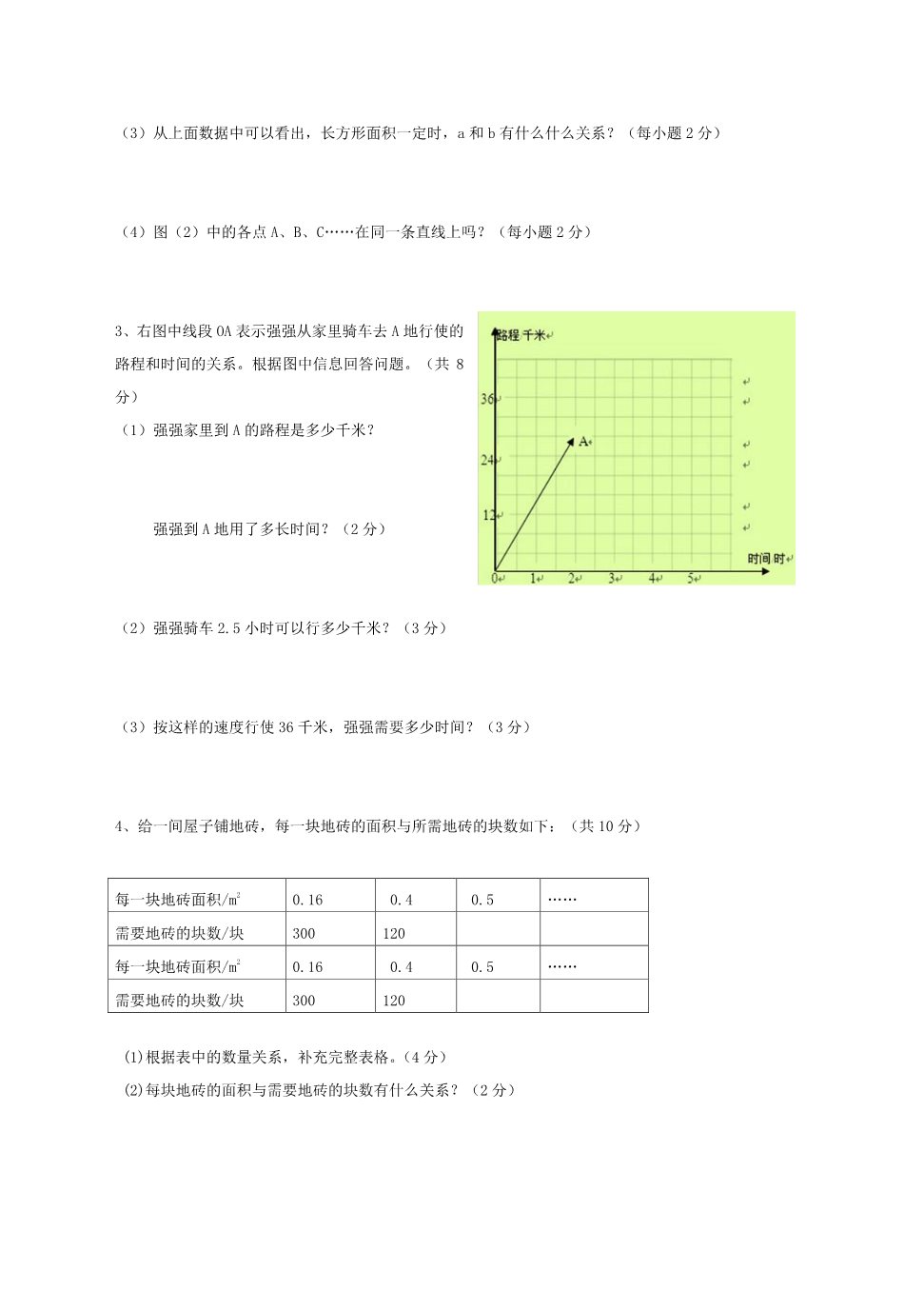 六年级下册数学（苏教版）数学正比例和反比例练习题第3页