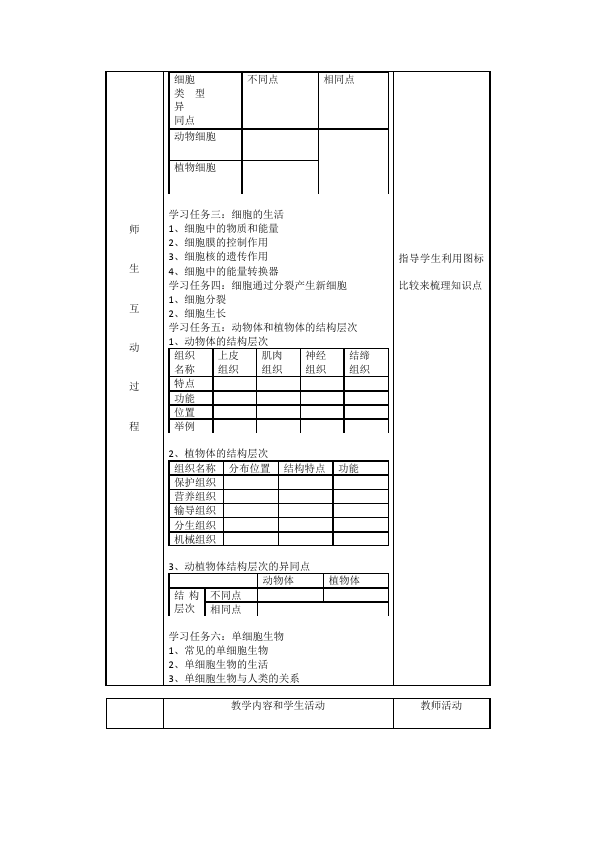 初一上册生物生物公开课《第二单元:生物体的结构层次》教学设计教案第2页