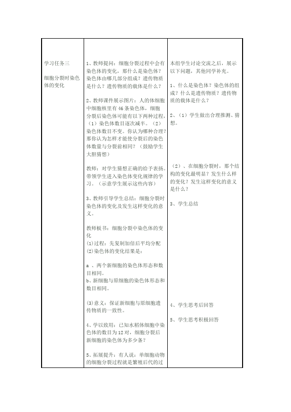 初一上册生物教学原创《细胞通过分裂产生新细胞》教案教学设计第5页