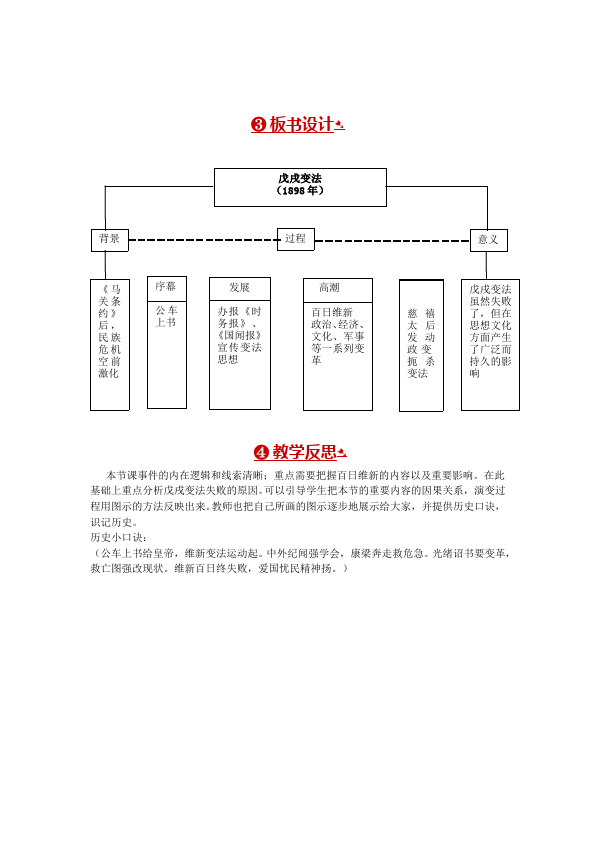 初二上册历史《戊戌变法》教案教学设计(历史)第3页