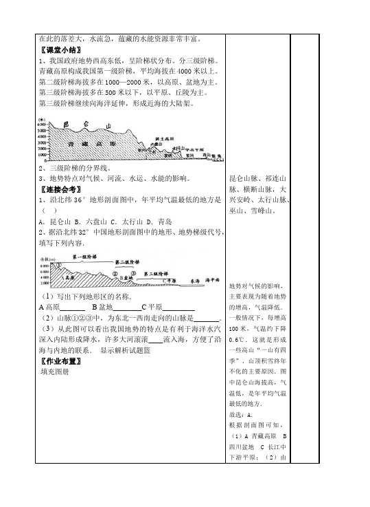 初二上册地理精品《中国的自然环境》教案教学设计第5页