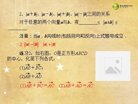 高中数学必修四2.2.1 向量加法、减法运算及其几何意义同步辅导与检测课件 新人教A版必修4第10页