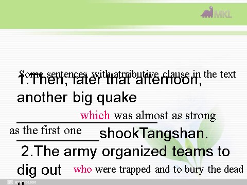 高中英语必修一（人教版）Unit 4 Earthquakes- Grammar（新人教版必修1）第5页