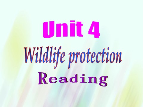 高中英语必修二（人教版）2015-2016学年高中英语 Unit4 Wildlife protection reading课件 新人教版必修2第1页