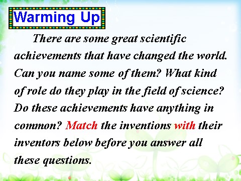 高中英语必修五（人教版）必修五 Unit 1 Great scientists-Reading[课件](1)第3页