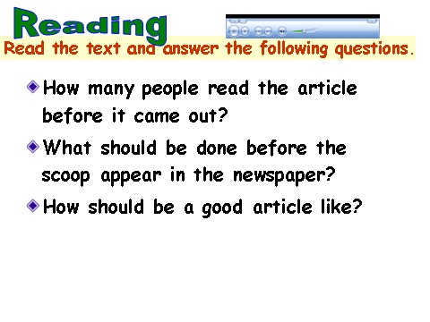 高中英语必修五（人教版）必修5《Unit4 Making the news-Using language reading&listening》课件第5页