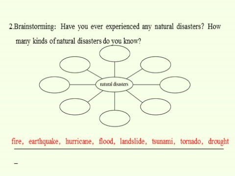 高中英语新版一册Unit 4 Natural Disasters Listening and Speaking第8页