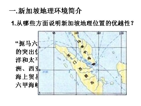 高中地理必修三高中地理人教版必修三课件：1.3问题研究：地理环境为新加坡经济发展提供了哪些条件（共8张PPT） 第2页