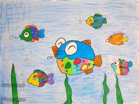 一年级上册美术鱼儿游游3第10页