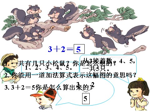 一年级上册数学(人教版）小松鼠_加法第1页