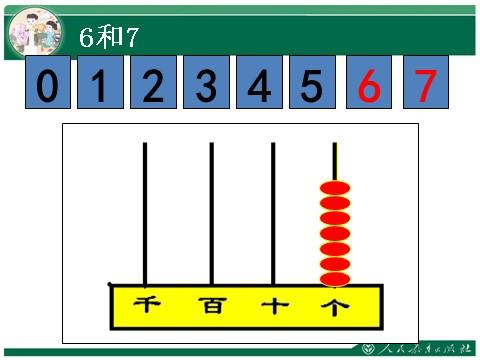 一年级上册数学(人教版）6和7第3页