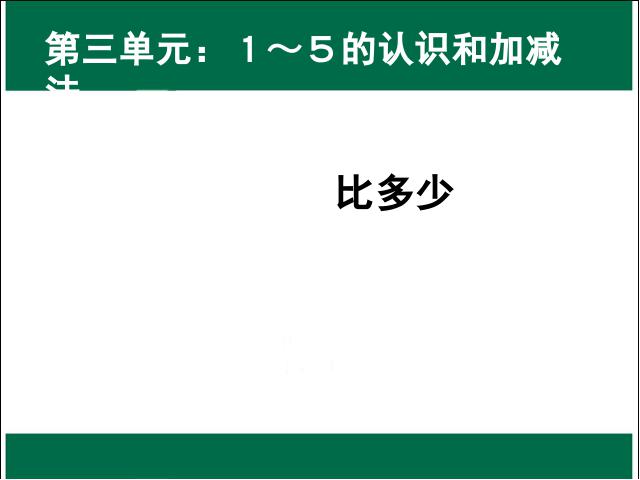 一年级上册数学(人教版）数学第三单元1~5的认识和加减法:比多少ppt原创课件第1页