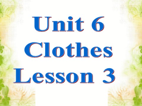 一年级下册英语（SL版）Unit 6 Clothes Lesson 3 课件3第1页