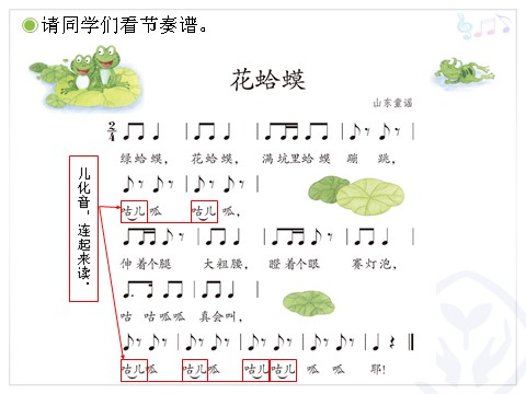 二年级上册音乐（人教版）花蛤蟆(五线谱)第7页