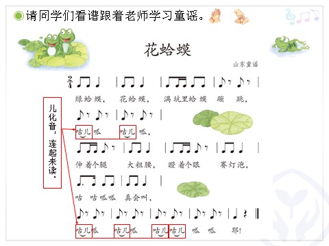 二年级上册音乐（人教版）花蛤蟆(五线谱)第8页