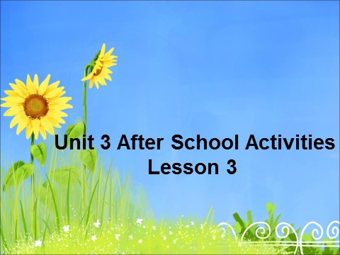三年级下册英语（SL版）Unit 3 After School Activities Lesson 3 课件 1第1页