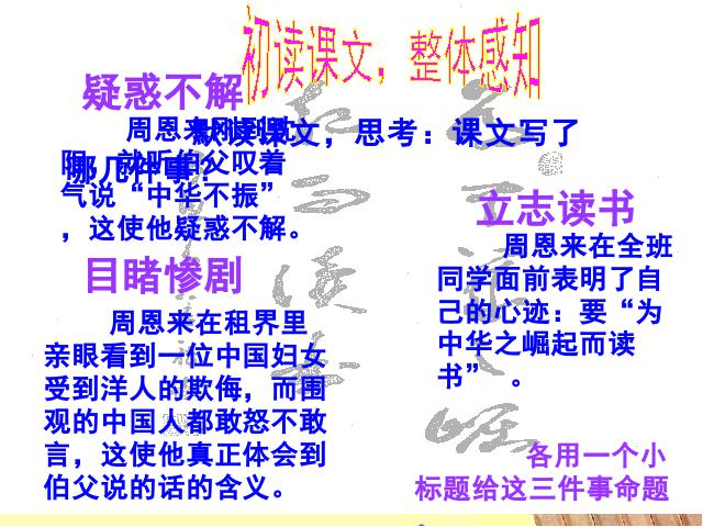 四年级上册语文（人教版）《第25课：为中华之崛起而读书》(语文上第4页