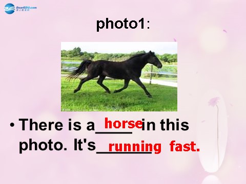 四年级上册英语（外研三起点）Module 7 Unit 1 There is a horse in this photo课件3 外研版（三起）第7页