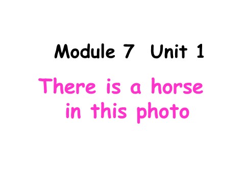 四年级上册英语（外研三起点）Module 7《Unit 1 There is a horse in this photo》ppt课件3第1页