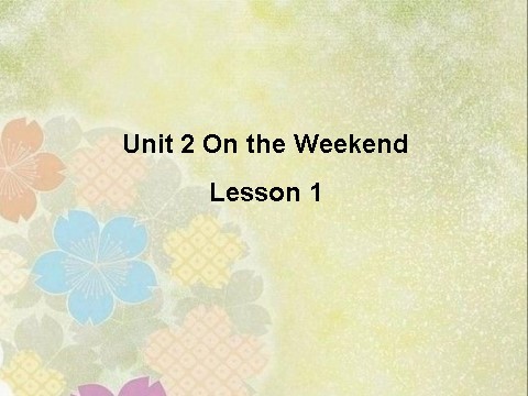 四年级上册英语（SL版）Unit 2 On the Weekend Lesson 1 课件3第1页