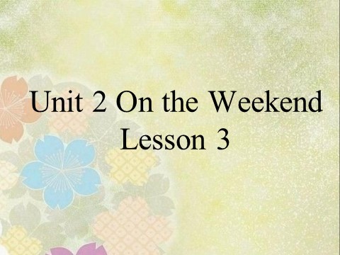 四年级上册英语（SL版）Unit 2 On the Weekend Lesson 3 课件3第1页