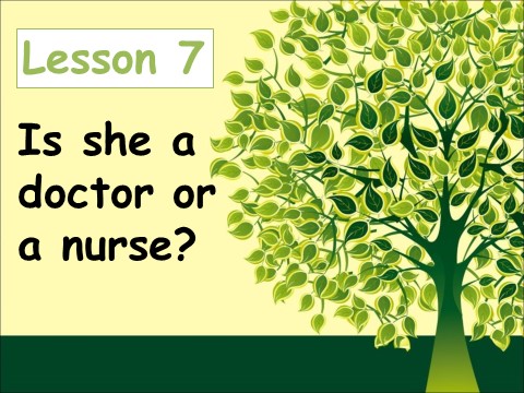 四年级上册英语（科普版）Lesson 7 Is she a doctor or a nurse第1页