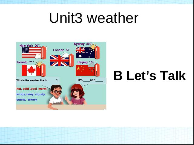 四年级下册英语(PEP版)新版pep《Unit3 Weather B let's talk》课件ppt第1页
