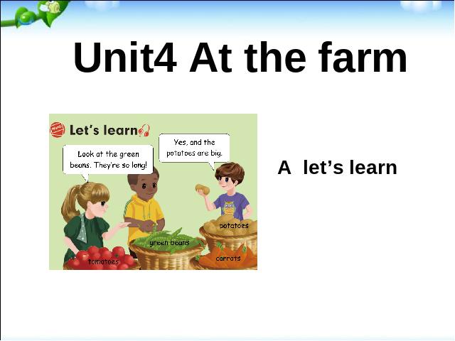四年级下册英语(PEP版)pep《Unit4 At the farm A let's learn》第1页