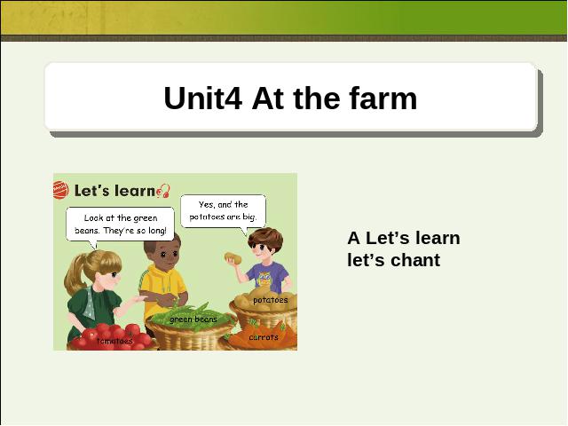 四年级下册英语(PEP版)pep《Unit4 At the farm A let's learn》第1页