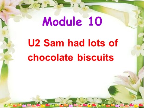 四年级下册英语（外研版三起点）英语Module10 Unit2 Sam had lots of chocolateppt课件第1页