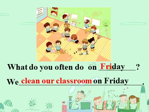 四年级下册英语（闽教版）Unit 2 Cleaning Day Part A 课件3第7页