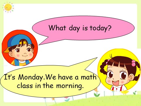 四年级下册英语（闽教版）Unit 3 School Subjects Part A--What day is today句型操练第5页